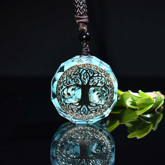 Orgone Pendant Tree Of Life Energy Orgonite Necklace Pink Crystal Healing Resin Jewelry Natural crystal stone