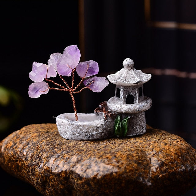 1PC Natural Amethyst Tree Crystal Quartz Mineral Ornaments Tree of Life Home Decoration Lucky tree Healing