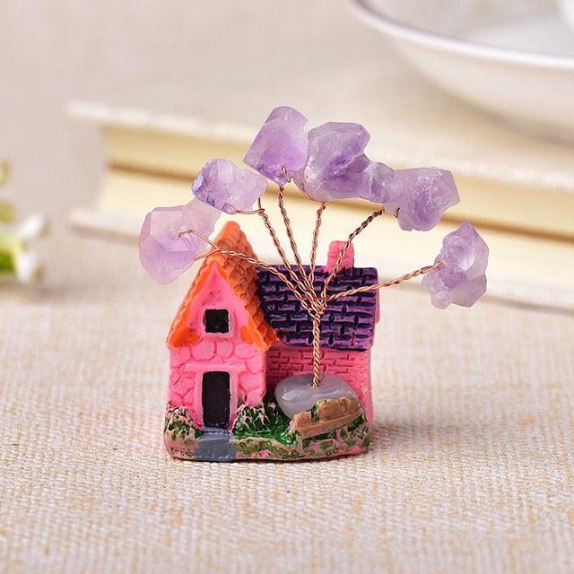1PC Natural Amethyst Tree Crystal Quartz Mineral Ornaments Tree of Life Home Decoration Lucky tree Healing
