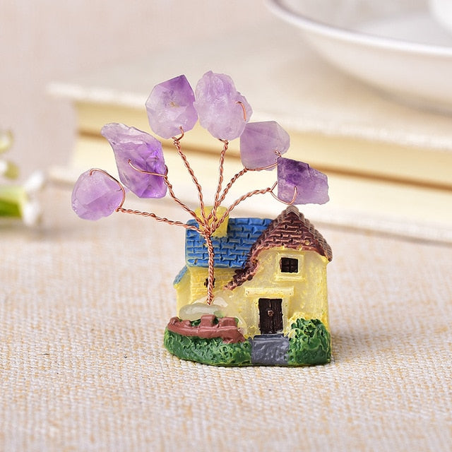 1PC Natural Amethyst Tree Crystal Quartz Mineral Ornaments Tree of Life Home Decoration Lucky tree Healing