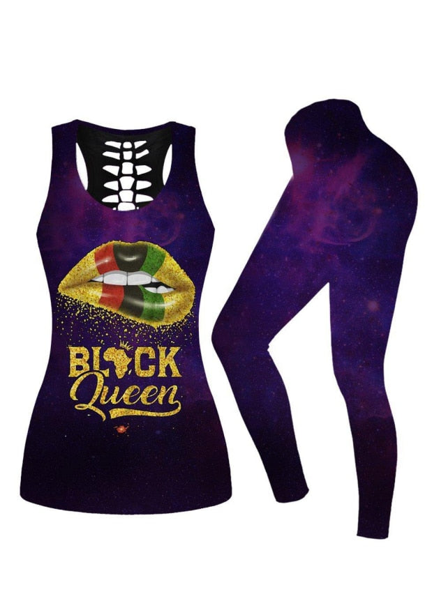 RBG Black Queen Lips Yoga Set
