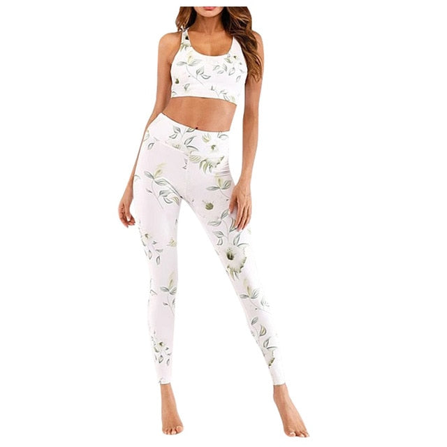 CHAMSGEND Animal Print Yoga Set