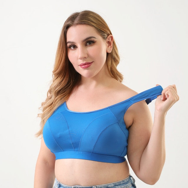Plus Size Wireless Wide Shoulder Strap No Steel Ring Quick-drying Shockproof Yoga Fitness Vest Bra