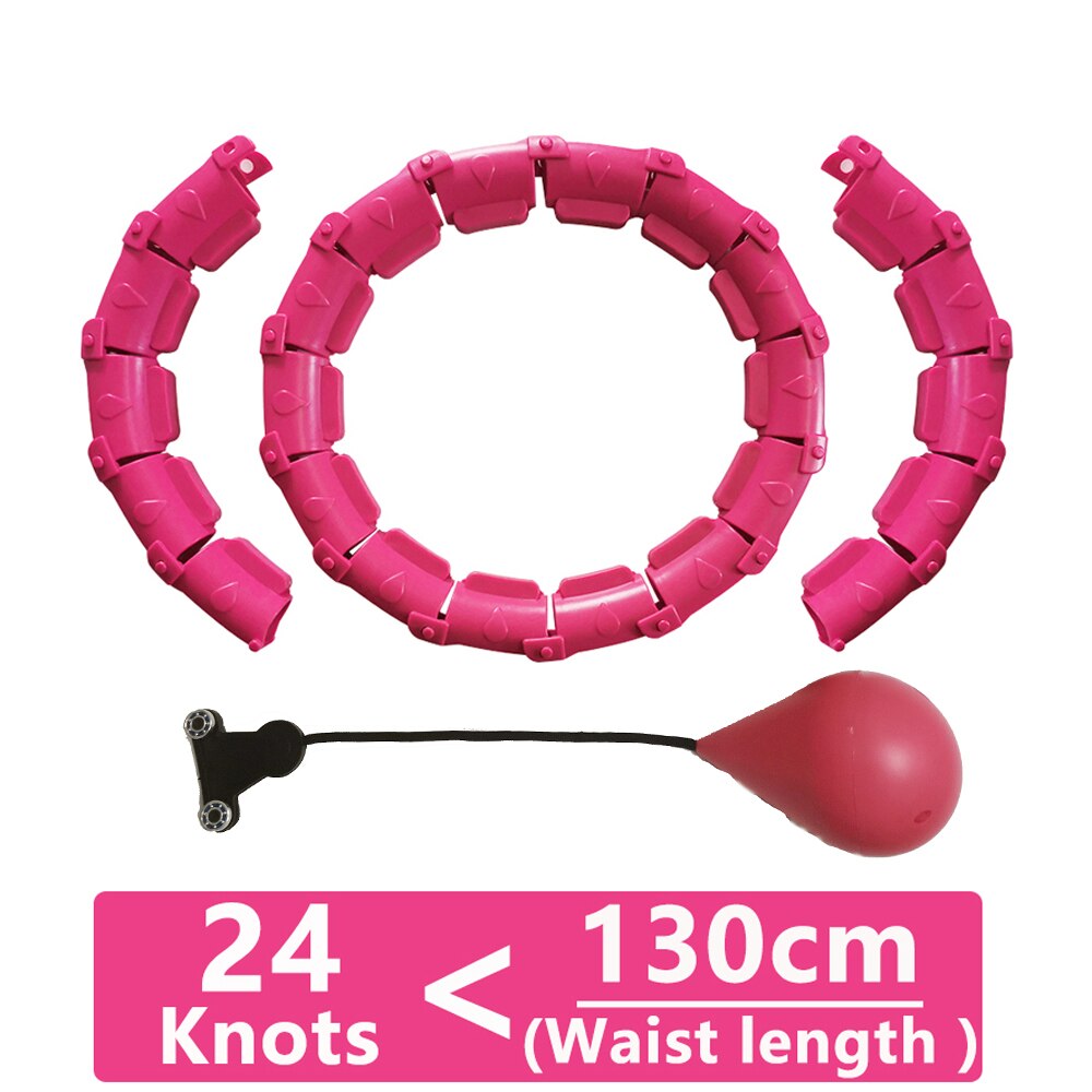 Smart Weighted Sport Hoop Weight Loss Massager Abdomen Thin Waist Fitness Ring with 24 28Detachable Knots Adjustable Weight Ball