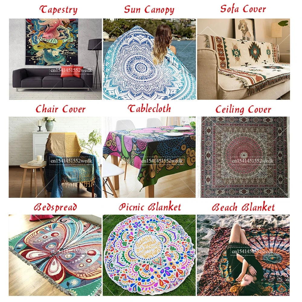Moon Phase Tree Of Life Tapestry Aesthetic Mandala Tapestry Wall Hanging Bohemian Spiritual Tapestries For Bedroom Yoga Mats