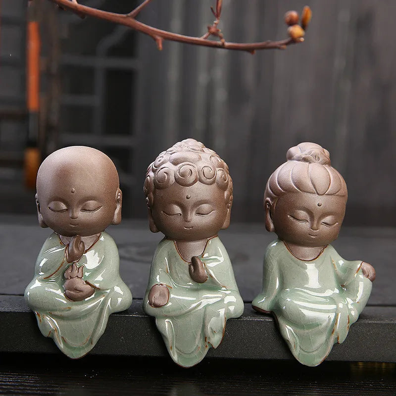 F Buddha Cute Pet Decoration Creative Little Monk Boutique Purple Geyao Caisha Tea Pet Ornaments Famous Kung Fu Tea Accessories