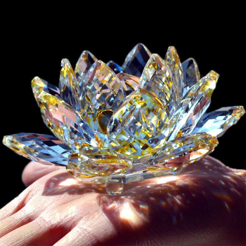 6mm Quartz Crystals Lotus Flower Crafts Glass Fengshui Ornaments Healing Crystals Home Party Wiccan Decor Yoga Gifts Souvenir