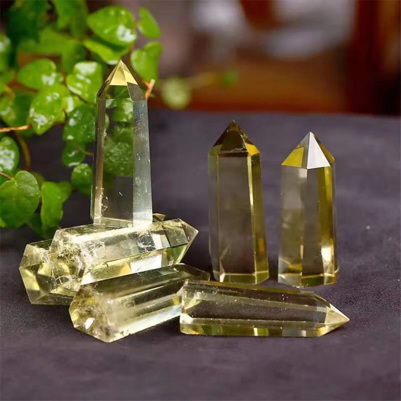 1pc Natural Citrine Crystal Point Healing Obelisk Yellow Quartz Wand Beautiful Ornament for Home Decor Reiki Stone Pyramid