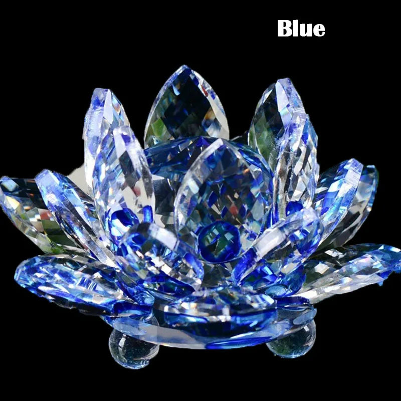 6mm Quartz Crystals Lotus Flower Crafts Glass Fengshui Ornaments Healing Crystals Home Party Wiccan Decor Yoga Gifts Souvenir