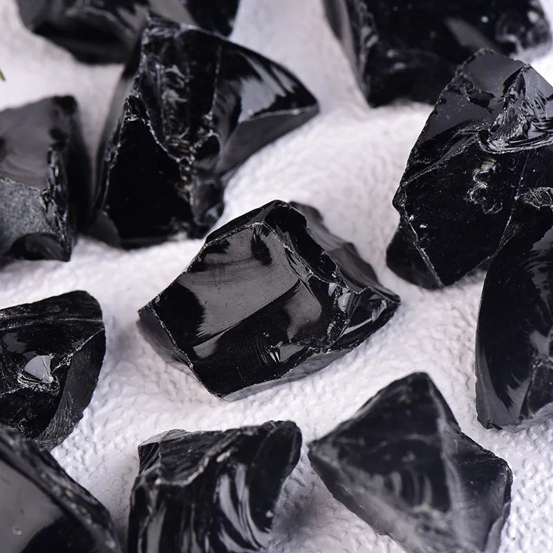 1PC Natural Raw Black Obsidian Quartz Stones Rough Rock Crystals Metaphysical Reiki Healing Size Energy Healing Stone