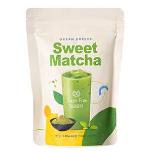Organic Sweet Matcha Green Tea Powder, Sugar Free [For Lattes, Smoothies or Baking] Authentic Korean Matcha from Boseong 5.3 oz, Ocean Breeze