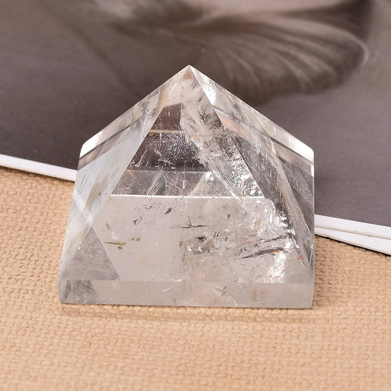 Natural Crystal Clear Quartz Pyramid Quartz Healing Stone Chakra Reiki Crystal Point Tower Home Decor Meditation Ore Mineral