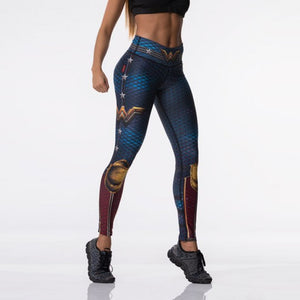 Women Sport Leggings 3D Print Elastic High Waist Yoga Pant Superhero Leggins Gym Fitness Running Tights Trouser Sportwear Female