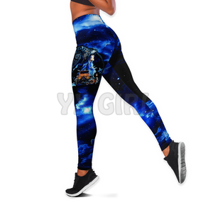 YX Girl Girl Halloween Combo Hoodie + Legging  Combo Outfit Yoga Fitness Legging Women 3D Printed Apparel