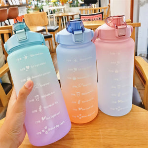 2 Liters Water Bottle Motivational Drinking Bottle Sports Water Bottle With Time Marker Portable Reusable Plastic Cups