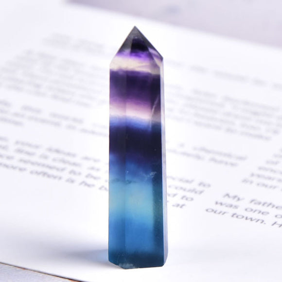 Natural Crystal Colored fluorite Point Healing Stone Hexagonal Prisms 40-80mm