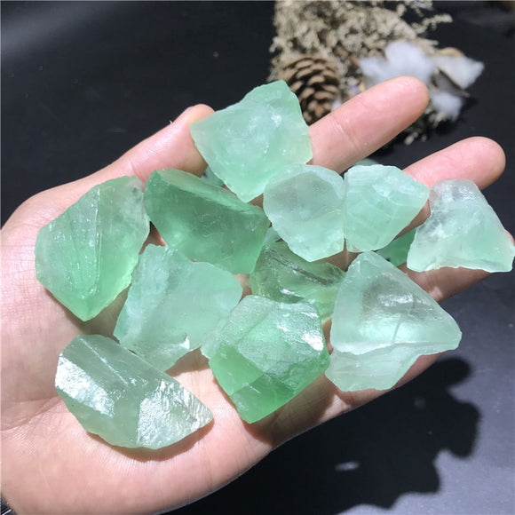 5 Pack Beautiful Green Calcite Rough Heart Cleanser Metaphysical Crystal Healing