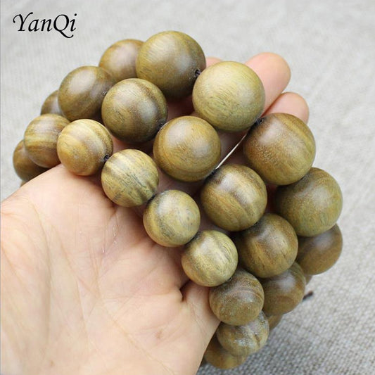 Natural Green Sandalwood Bracelets 6- 20mm Tibetan Prayer