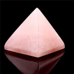 Pyramid Black Obsidian Fluorite pink quartz Natural Stone Carved Point Chakra Healing Reiki Crystal Free pouch