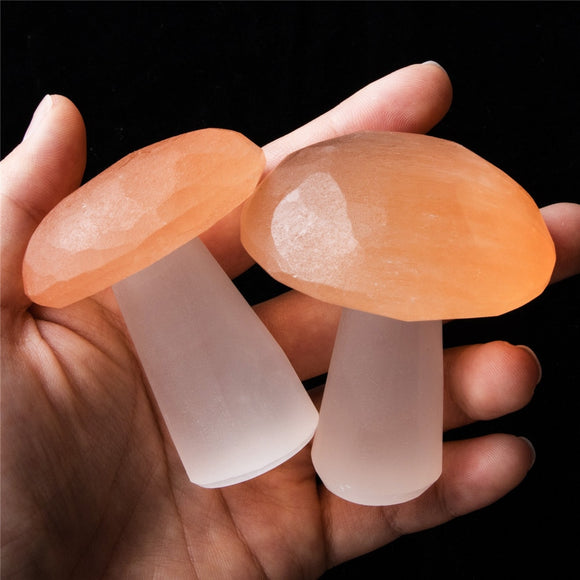 1pcs Natural Selenite Quartz Crystal Polished Mushroom Stones Reiki Healing Natural Quartz Stone