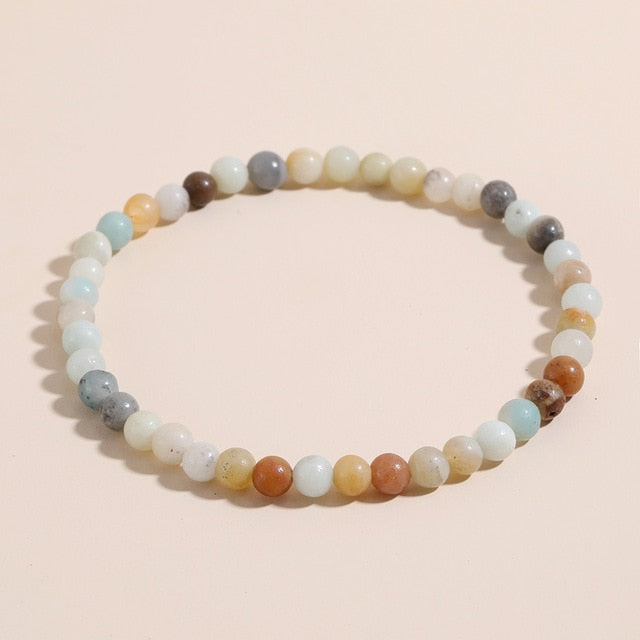 OAIITE 4mm Mini Energy Bracelets Natural Stone Beads Bracelet Yoga Meditation