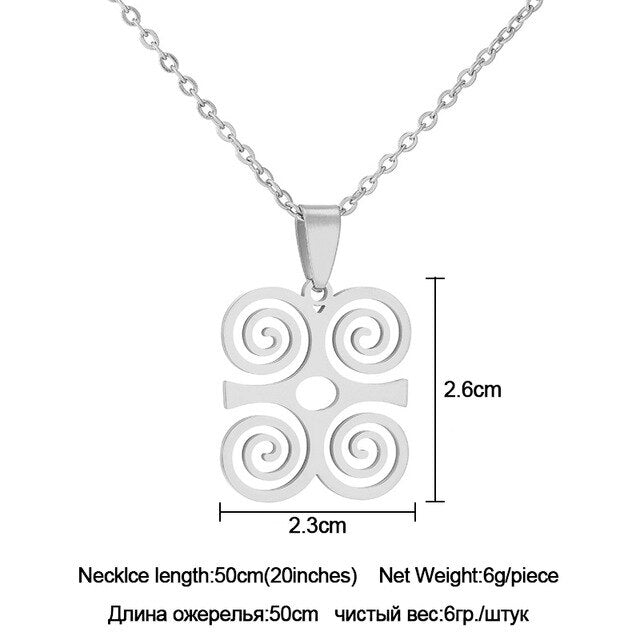 SONYA African Symbol Necklaces Akofena Dwennimmen Adinkra Sankofa Symbols Ghanaian Ethnic Jewelry Gifts