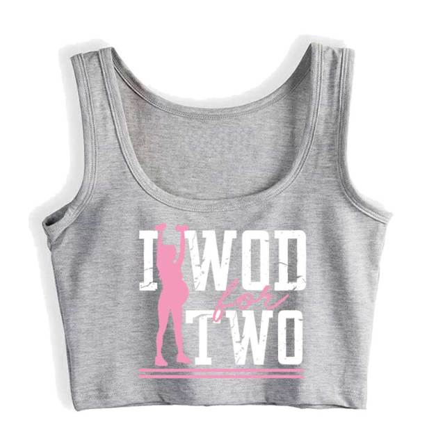 Crop Top Sport Yoga Vest I Wod For Two Pregnancy Workout Buddy Maternity Cool Vintage Print Tops Women